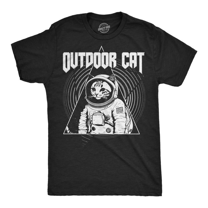 Mens Funny T Shirts Outdoor Cat Sarcastic Space Graphic Tee For Men Mens Funny T Shirts Cool Tees Soft Stylish Casual Menswear Space Apparel for Men Funny Animal Short Sleeve Novelty Tees for Guys Black -