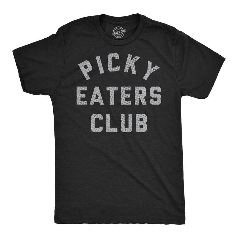 Mens Funny T Shirts Picky Eaters Club Sarcastic Food Graphic Novelty Tee For Men Mens Funny T Shirts Cool Tees Soft Stylish Casual Menswear Sarcastic Apparel for Men Funny Food Short Sleeve Novelty Black -