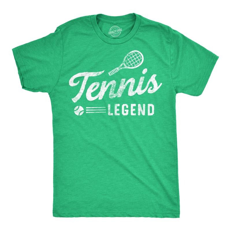 Mens Funny T Shirts Tennis Lengend Sarcastic Sports Graphic Tee For Men Mens Funny T Shirts Cool Tees Soft Stylish Casual Menswear Funny Sarcastic Short Sleeve Novelty Tees for Guys Green -