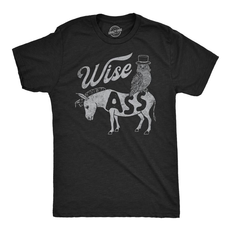 Mens Funny T Shirts Wise Ass Sarcastic Graphic Novelty Tee for Men Mens Funny T Shirts Cool Tees Soft Stylish Casual Menswear Sarcastic Apparel for Men Funny Animal Short Sleeve Novelty Tees for Guys Black -