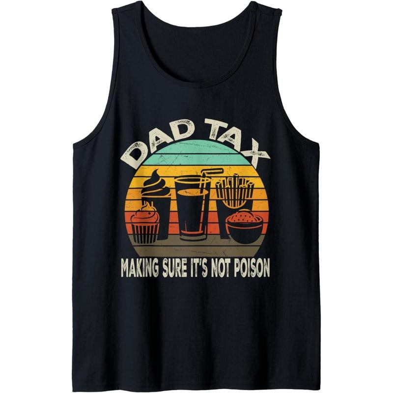 Mens Retro Husband Vintage Fathers Day Joke for Men Funny Dad Tax Tank Top made in usa