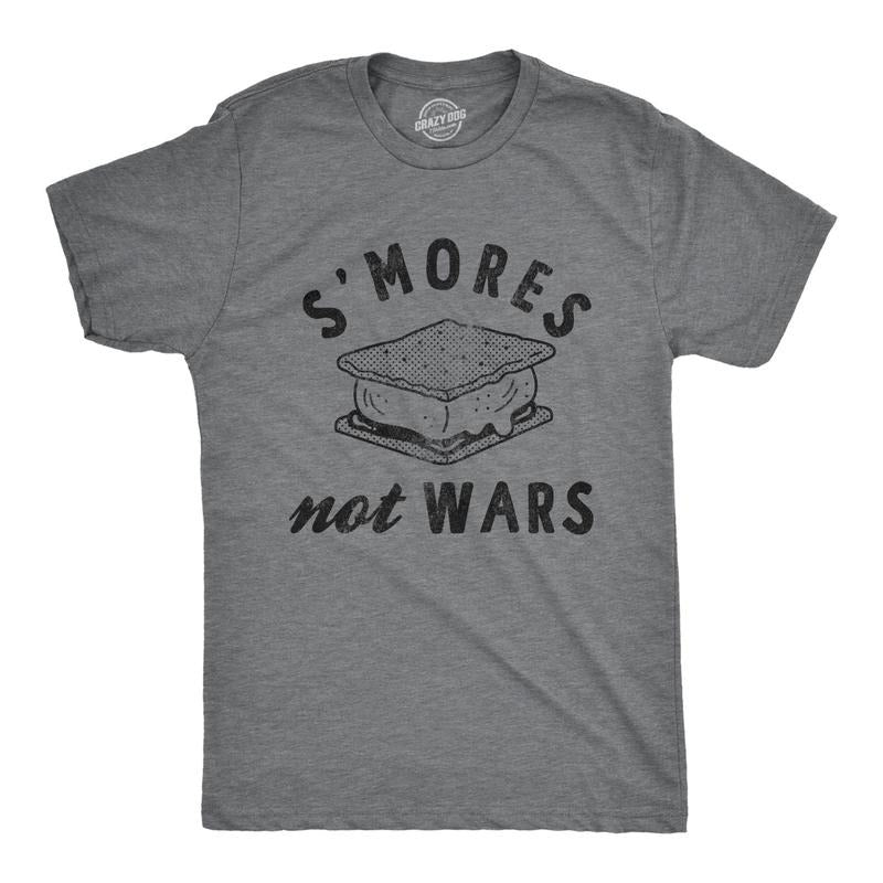 Mens Smores Not Wars T Shirt Funny Sarcastic Smore Camp Fire Camping Graphic Tee