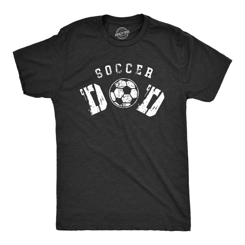 Mens Soccer Dad T Shirt Funny Cool Fathers Day Gift Soccer Ball Graphic Tee For Guys Mens Funny T Shirts Cool Tees Soft Stylish Casual Menswear Dad Joke Apparel for Men Funny Soccer Short Sleeve Black