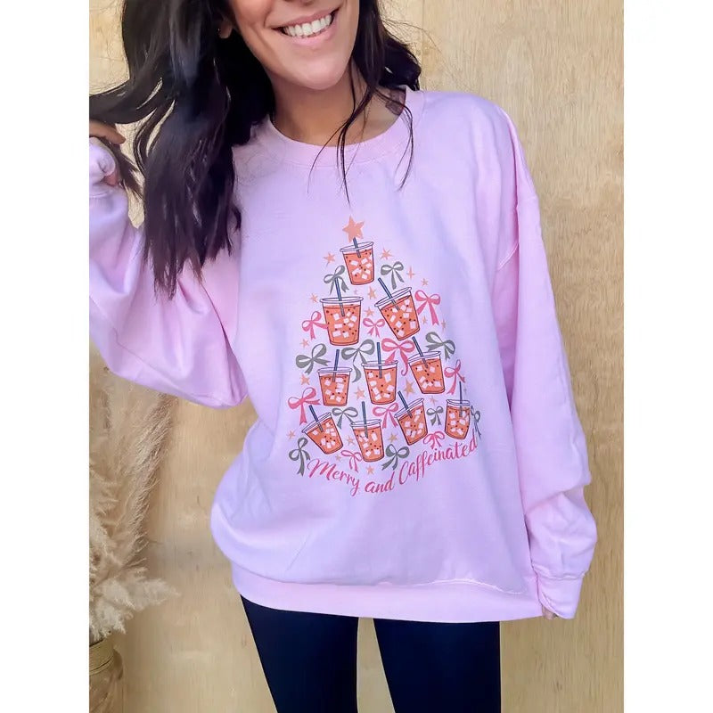 Merry & Caffeinated Graphic Top