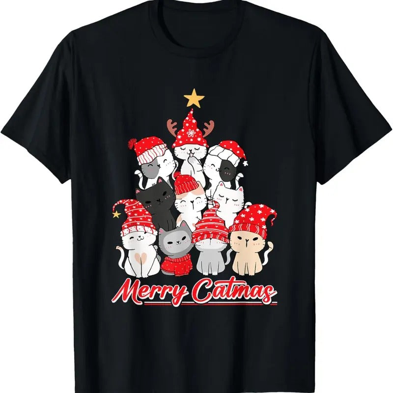 Merry Catmas Christmas Ugly Xmas Cat Lover T-Shirt