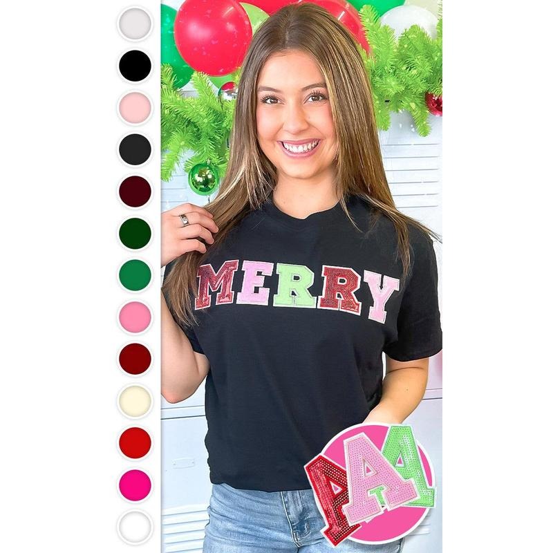 Merry Sequin Graphic T-Shirt