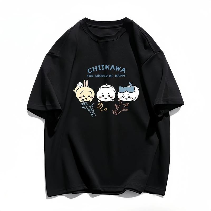 Metal Chiikawa T-Shirt, Chiikawa Usagi Tee, Kawaii Anime Bunny Shirt, Harajuku Aesthetic Tee, Gift for Rabbit Lovers,Anime Apparel