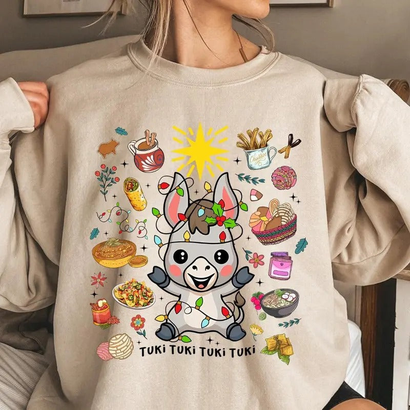 Mexican Christmas Tshirt Sweatshirt Hoodie, Pan Dulce Shirt, Spanish Christmas, Tamales Christmas, Mexican Chocolate, Unisex Sweater Pullover Tee