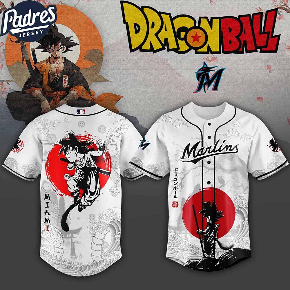 Miami Marlins MLB X Dragon Ball Custom Baseball Jersey - Padres Jersey Oasis: Elevate Your Baseball Style Game