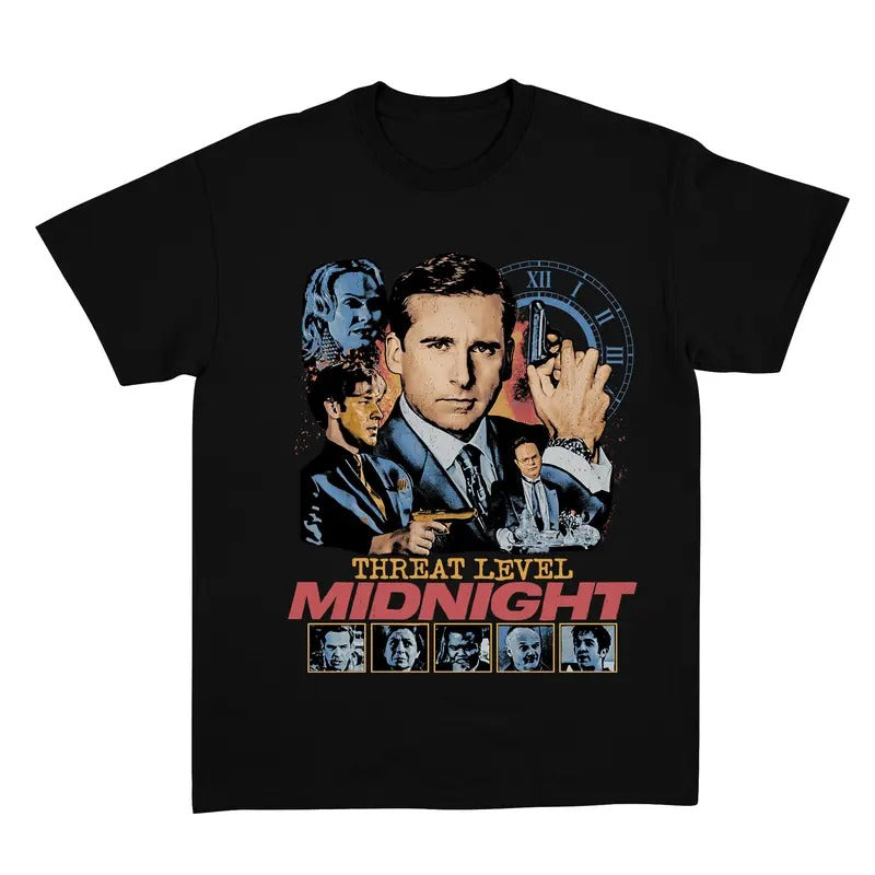 Mid Night T-Shirt, Threat Level Mid Night Retro Tee Unisex Sweatshirt, Gift For Women and Man Unisex T-Shirt Full Size Full Color