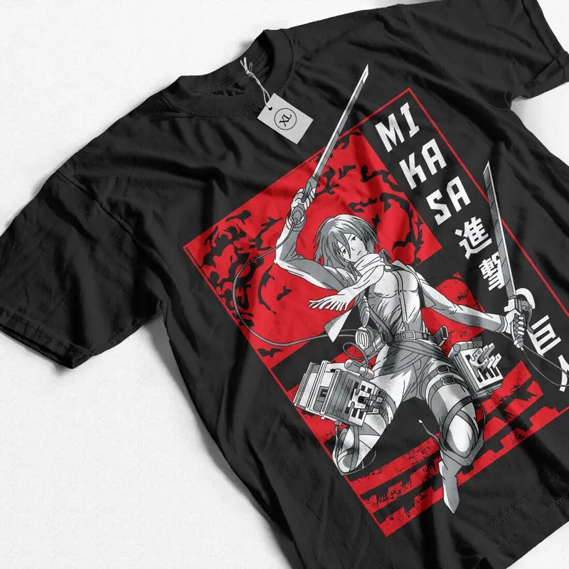 Mikasa T-Shirt S-4XL Attack on Titan Shirt Shingeki No Kyojin Horror Anime AOT shirtstyle{n002}2