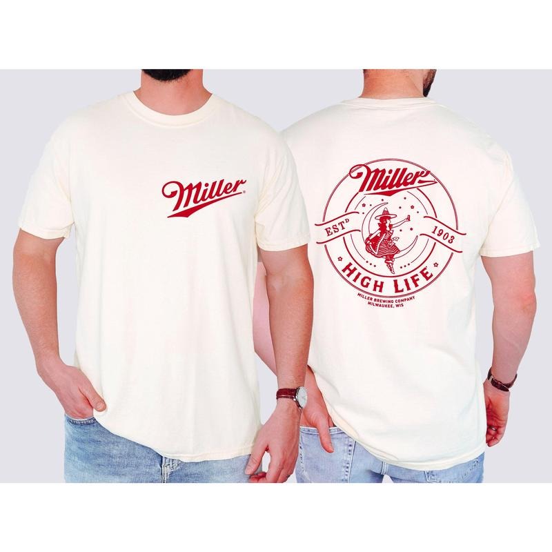 Miller High Life, Retro Beer, Front and Back, America, Drinking Shirt, Women's, Comfort Colors Tee