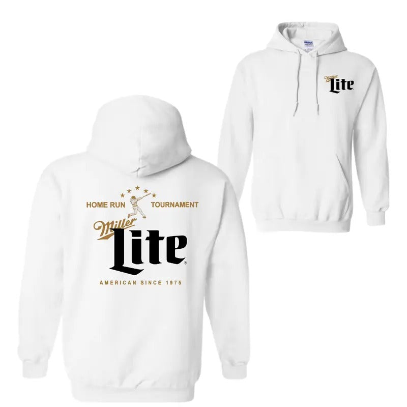 Miller Lite Home Run Tournament 2 Sided Hoodie Sweatshirt T-Shirt, For Men And Women, Trendy Shirt
