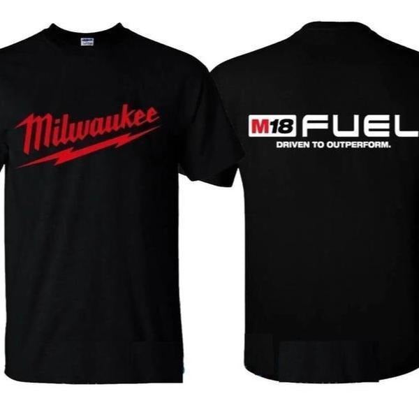 Milwaukee M18 Fuel Double the Power TShirt for Men & Women 2 Sides, Vintage Graphic Tee, Unisex Casual Soft Cotton Sweatshirt for Everyday Wear