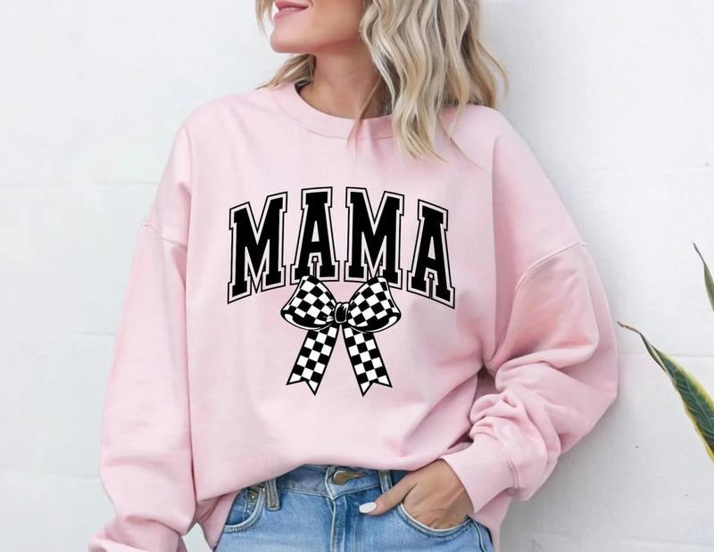 Mom Ribbon Sweatshirt, Retro Mom Sweatshirt, Mom T-Shirt, Trendy Mom Shirt, Mom Life Shirt, Mother's Day Gift, Cool Gift for Mom