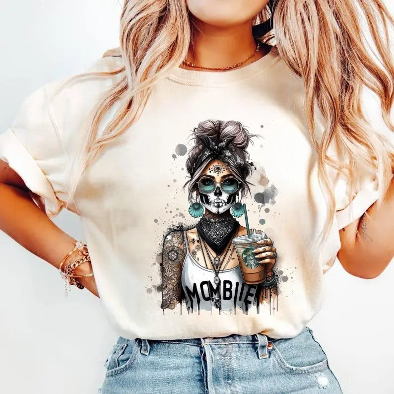 Mombie Girl T-shirt, Mombie Girl Sweatshirt, Halloween Shirt, Halloween Sweatshirt, Unisex Classic Cotton Tee, For Men, For Women