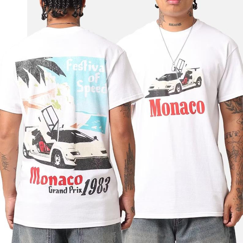 Monaco 1983 Vintage T-Shirt, graphic vintage tee, unisex tee, gift for fans, crewneck menswear streetwear