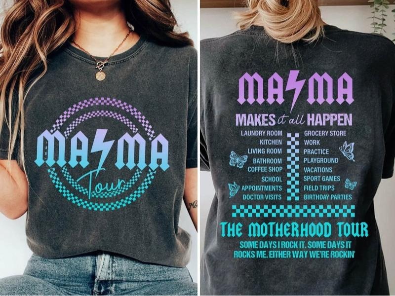Motherhood Some Days I Rock It 2 Sides Shirt, Mama Lighting Bold Funny Tour Tee, Mama Skeleton Shirt