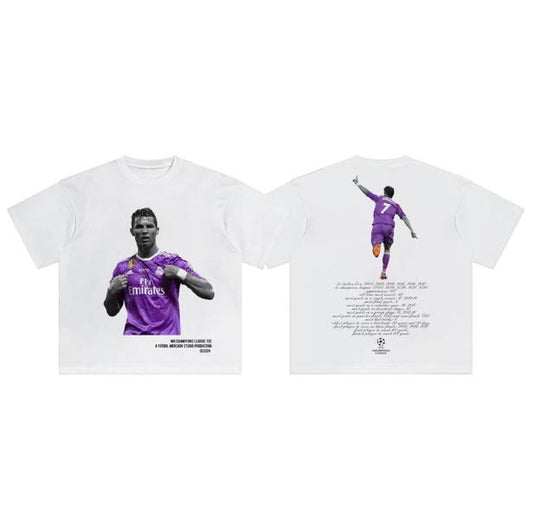 Mr Champions League T-Shirt, Ronaldo 2-Sided Vintage Graphic Tees, Unisex Soccer Shirt, Sport Merch, Gift For Fan, Cotton comfort Menswear Womenswear Streetwear