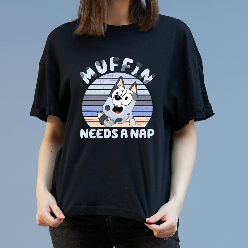 Muffin Needs A Nap Shirt | Blue Dog Mother's Day Shirt, TRENDING Retro Mom Bluey Sweatshirt, Retro Chilli Heeler Shirt, Mom Bluey Shirt, Funny Dog And Friends Fan Shirt, Funny Muffin Tee