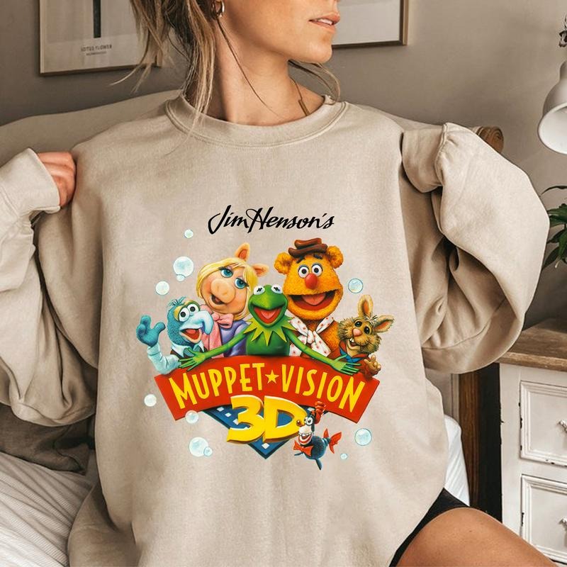 Muppet Vision 3D Tee Shirt, Vintage Muppet Lovers Sweatshirt, Retro Gonzo Miss Piggy And Kermit Shirt, 90s Childhood Movie Shirt