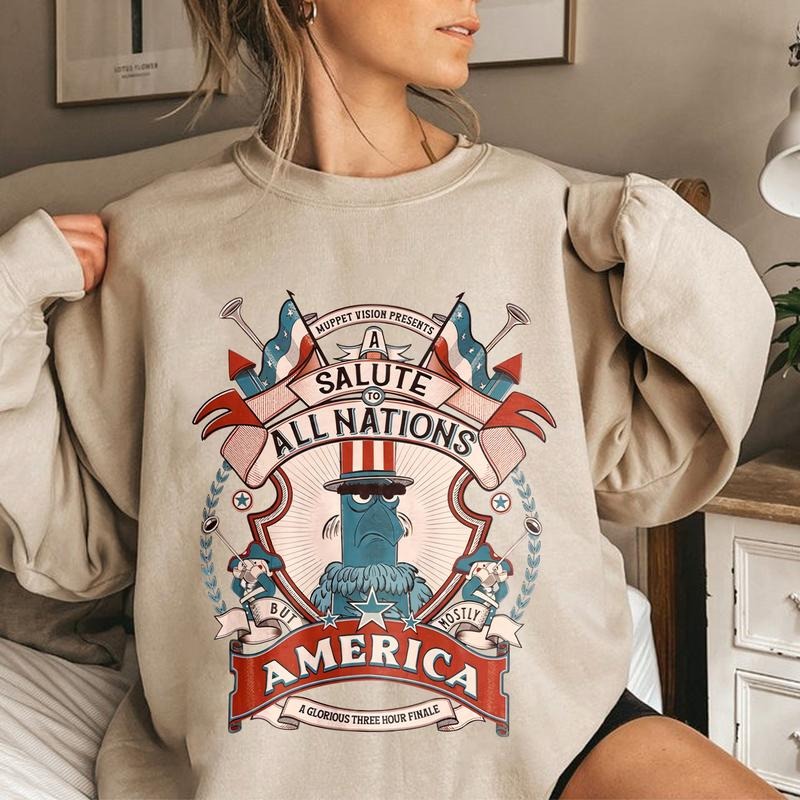 Muppets 4th July Shirt, Salute All Nations America Shirt, Muppets Lovers Shirt, Vintage Childhood Shirt, Gift For Fans