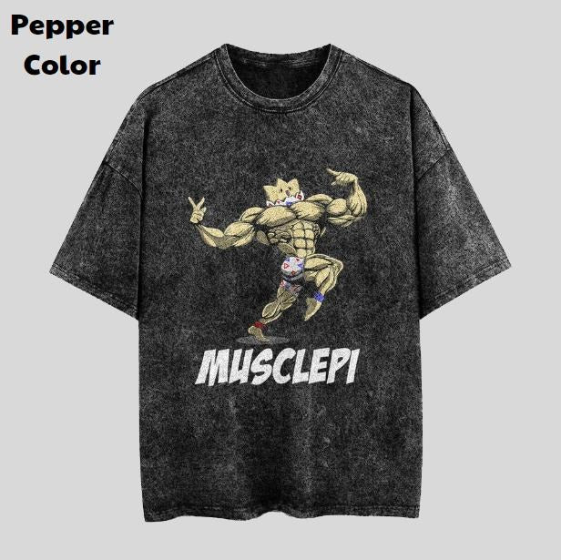 Musclepi Vintage Graphic Tees, Togepi T-Shirt, Pokemon Anime Shirt, Unisex Gym T-Shirt, Gift For Men Women, Menswear Womenswear Streetwear