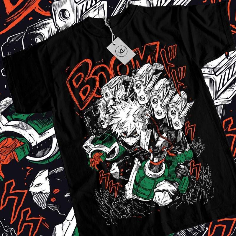 My Hero Academia Anime T-Shirt & Sweatshirt, Katsuki Bakugo Dynamight Graphic Tee, Anime Manga Lover Gifts Ball Cotton