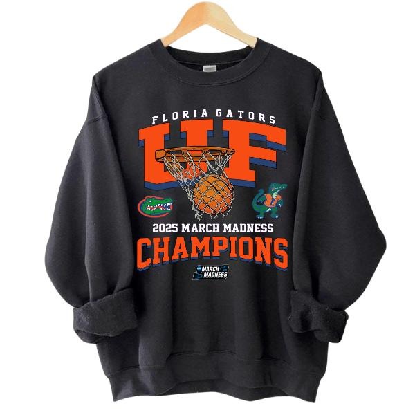 NCAA Champions 2025 Florida Gators T-shirt & Sweatshirt, March Madness champions 2025 Florida, Florida Gators Basketball Championship, Florida Streetwear Top