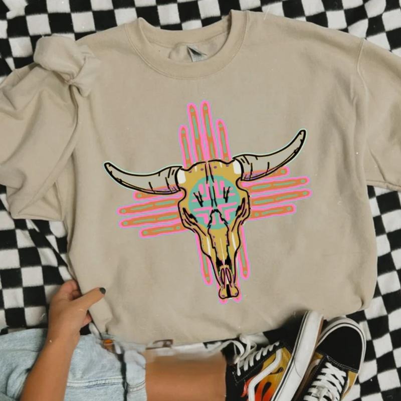 Neon Zia Crewneck vintage sweatshirts, cowgirl outfits, western outfits women clothing, country western girl tops stuff shirt hoodie