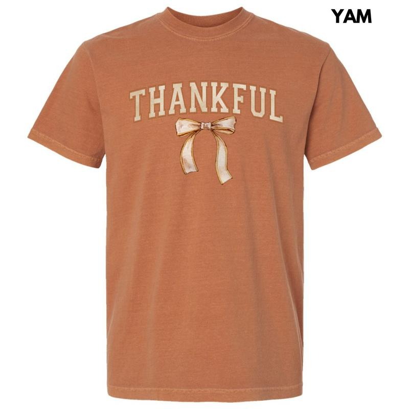 Neutral Thankful Bow Comfort Colors T-Shirt 'NLB'