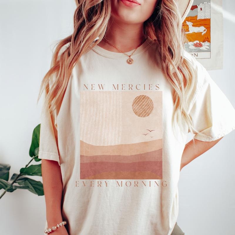 New Mercies Shirt, Christian T-Shirt, Faith Based Shirts, Boho Christian T-Shirts, Vintage Christian Shirt, Jesus Apparel