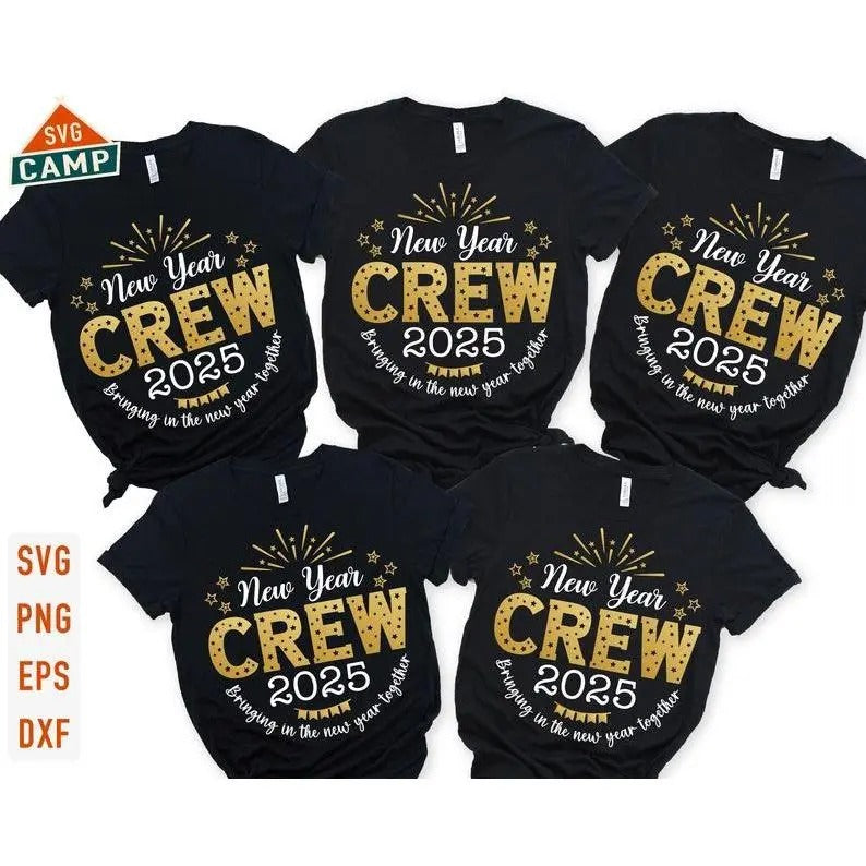 New Year Crew Sweatshirt, Hoodie, T-Shirt, New Year 2025 Shirt, Happy New Year 2025 Shirt, New Year Shirt