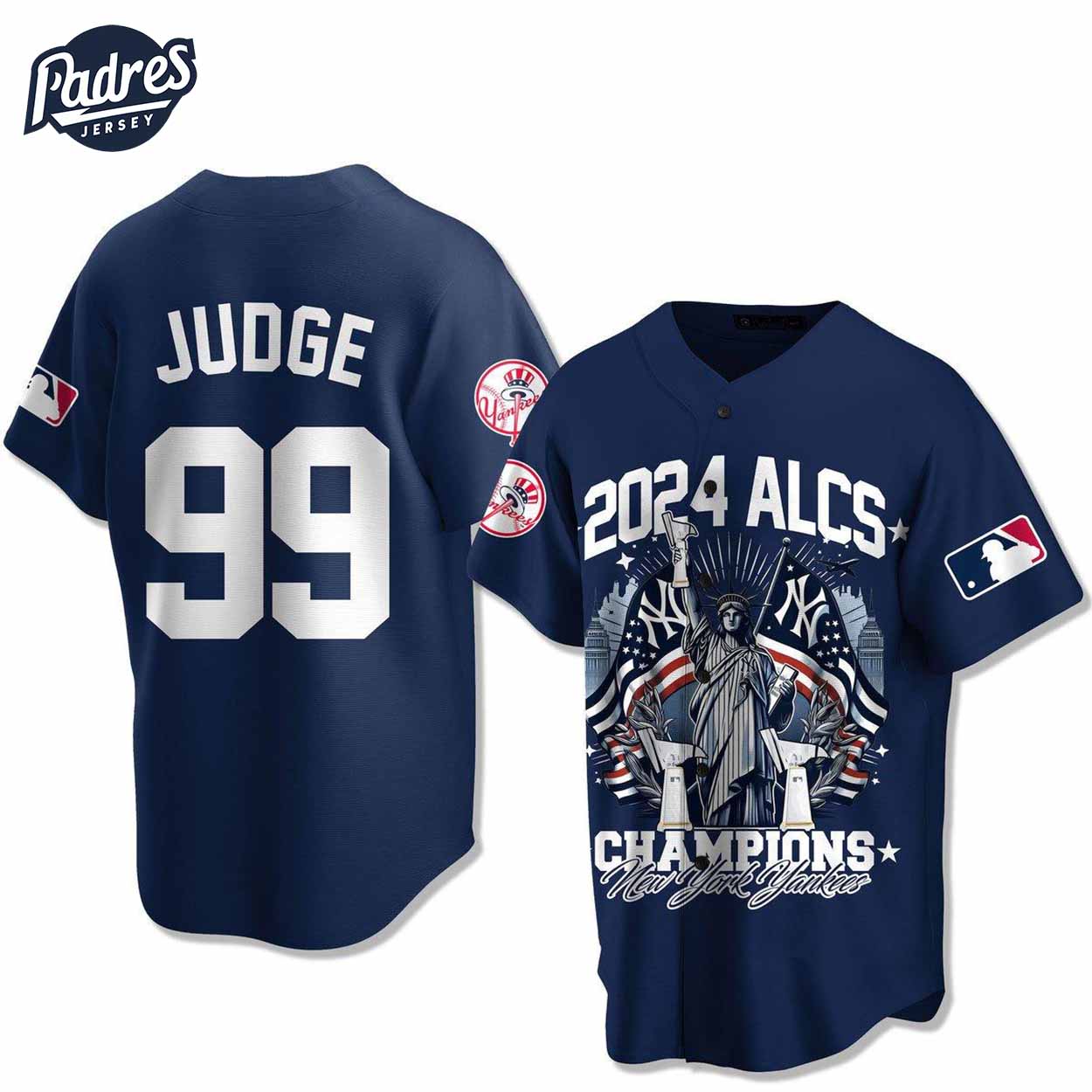 New York Yankees 2024 ALCS Champions JUDGE MLB Baseball Jersey Style - Padres Jersey Oasis: Elevate Your Baseball Style Game