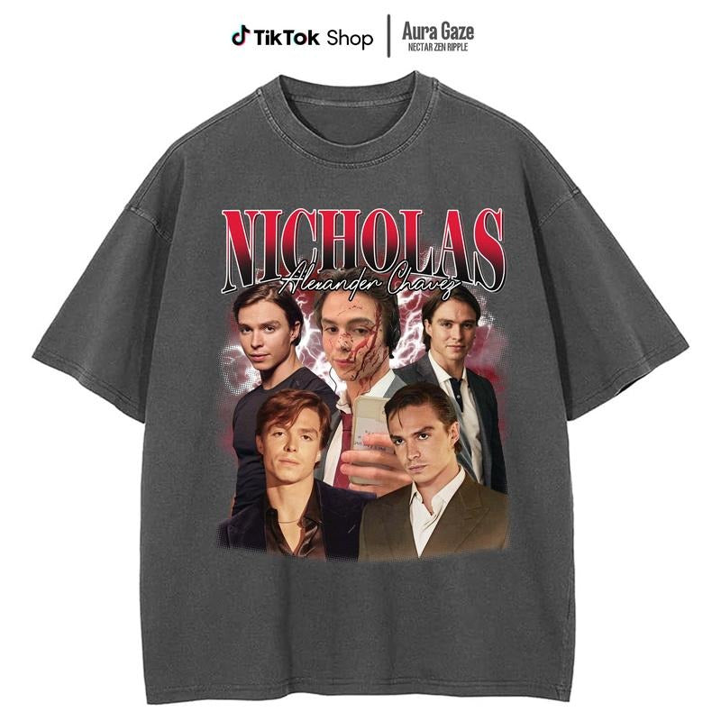 Nicholas Chavez Comfort Colors T-shirt, Unisex Celebrity Tops For Men- For Women, Y2K 90s Retro Movies Bootleg Tshirt, Soft Fit Cotton Top Womenswear