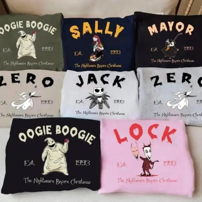 Nightmare Before Christmas Characters Sweatshirt, Jack Skellington Crewneck, Jack and Sally Shirt, Sally Sweatshirt, Oogie Boogie Tee, Retro Halloween Shirt, Spooky Season
