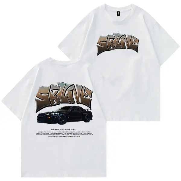 Nissann Skylinee R34 T-shirt, Hoodie, Sweater, Car Enthusiast Shirt, Car Clothing, Unisex, Vintage car shirt Classic Cotton