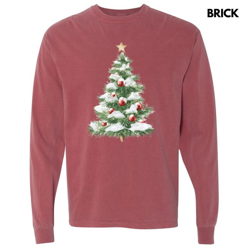 Novelty Christmas Tree Long Sleeve Comfort Colors T-Shirt 'NLB'