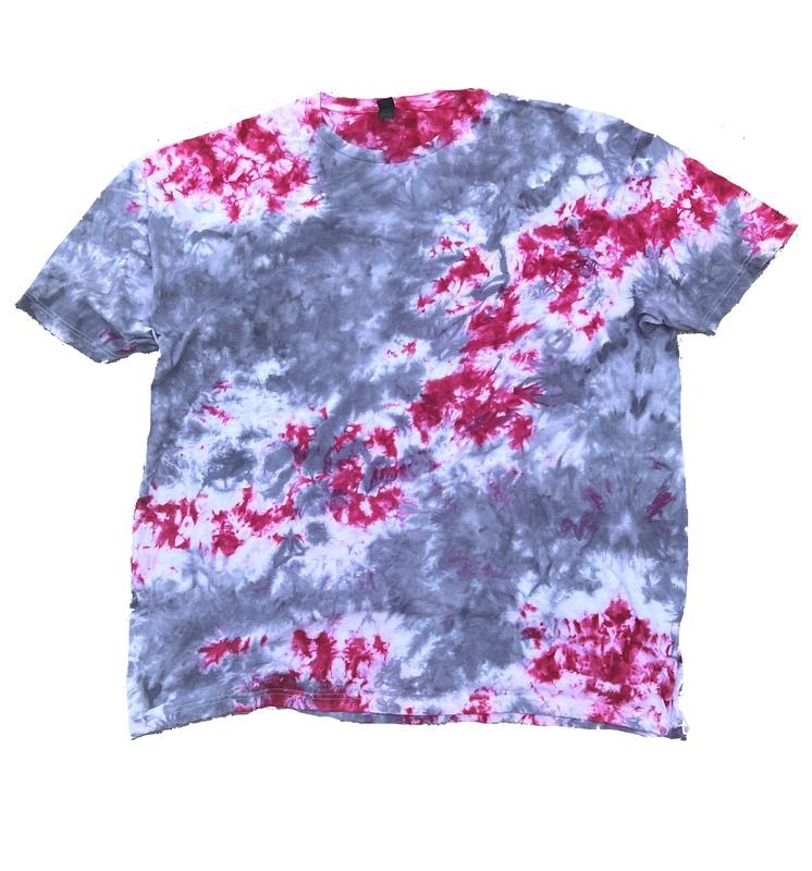 ORCHID STORM Pink Grey Hand Dyed Tie Dye T-Shirt Casual 100% Cotton True to Size Summer Casual Short Sleeve Crew Neck - Beach, Comfort