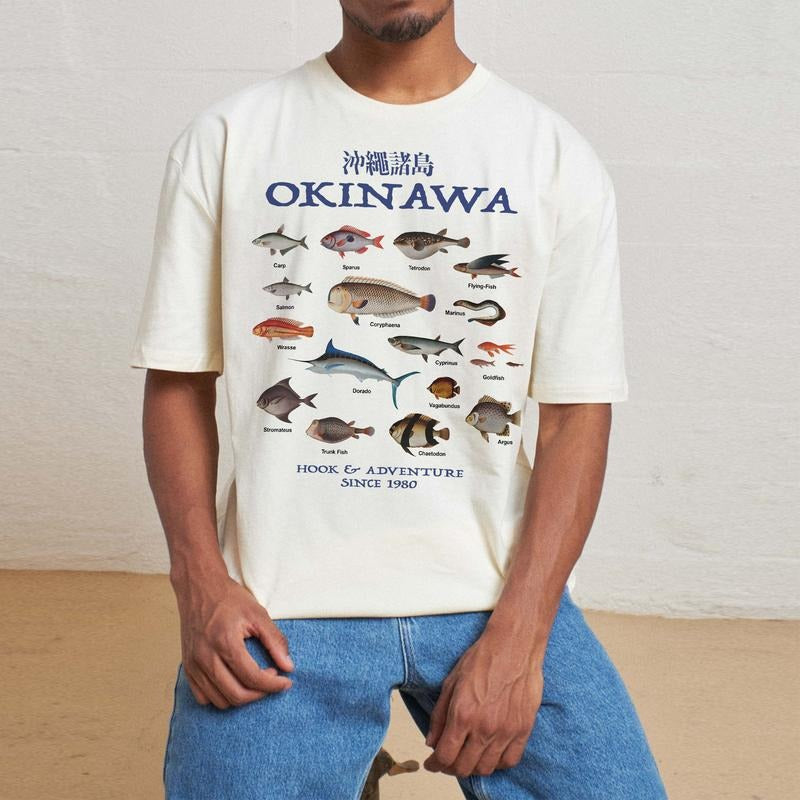 Okinawa Ocean Fish T-Shirt, Aesthetic Shirt, Ocean Shirt, Japan Shirt, Vintage Shirt, Japanese beach, 2000s, Cute shirt, nostalgia