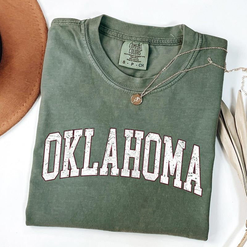 Oklahoma, Football, Sports, Game Day, Big Game, Touchdown, Tailgate Party, University, College, State Tshirt, Women's Comfort Colors Tshirt, Graphic Tee