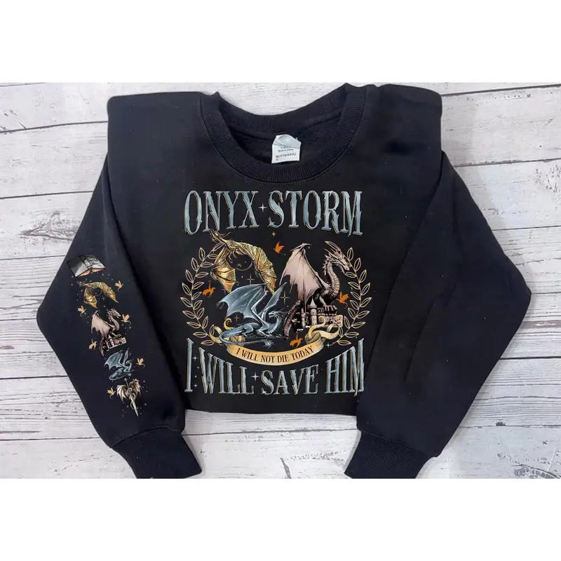 Onyx Storm sweatshirt, Fourth Wing Series Sweatshirt, Dragon Rider, Bookish Tee Gift For Book Lover, Fantasy Book, Tairn&Andarna
