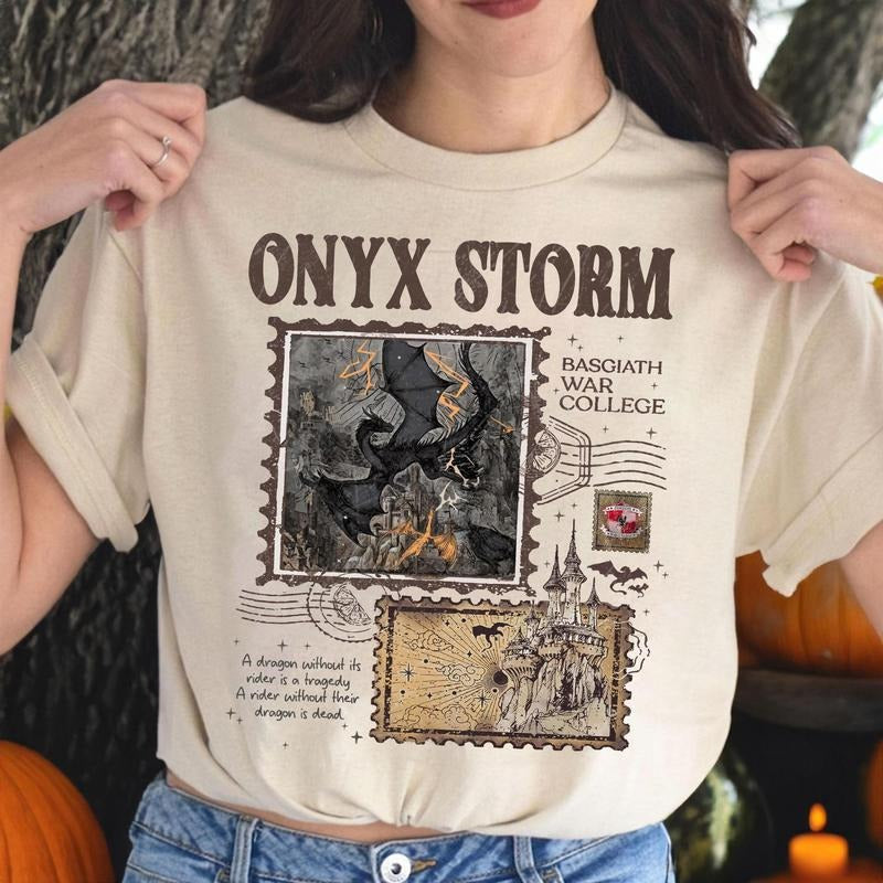 Onyx Storm,Fourth Wing Series T-Shirt, Dragon Rider , Bookish Tee Gift For Book Lover , Violet Sorrengail , Fantasy book