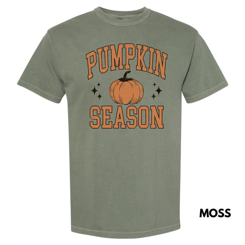 Orange Pumpkin Season Varsity Letter Comfort Colors T-Shirt 'NLB'