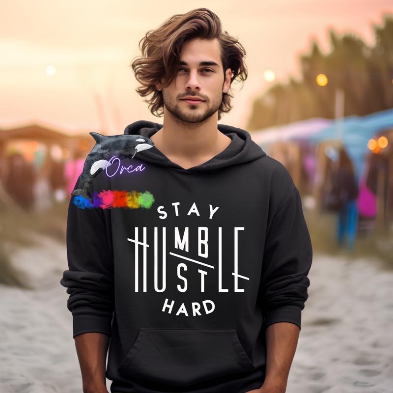 Orca ~ STAY HUMBLE. HUSTLE HARD. Unisex Comfort Colors T-shirt ~ Small - 4XL Menswear Casual T-shirt