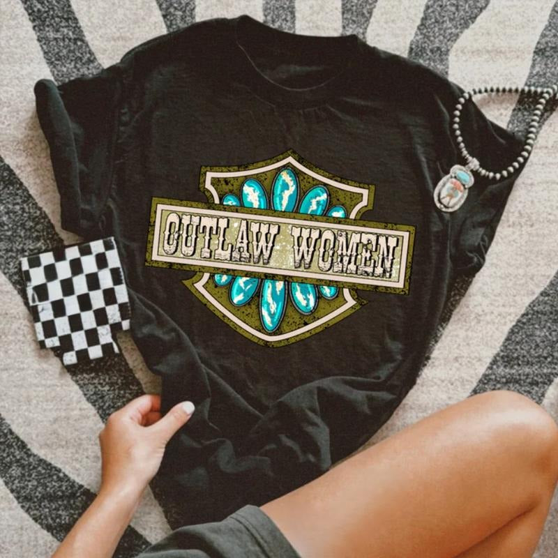 Outlaw Women Tee, vintage crewneck sweatshirts, western outfits women, cowgirl outfits, western clothing stuff tops, country concert outfits, western tops clothes, country girl stuff
