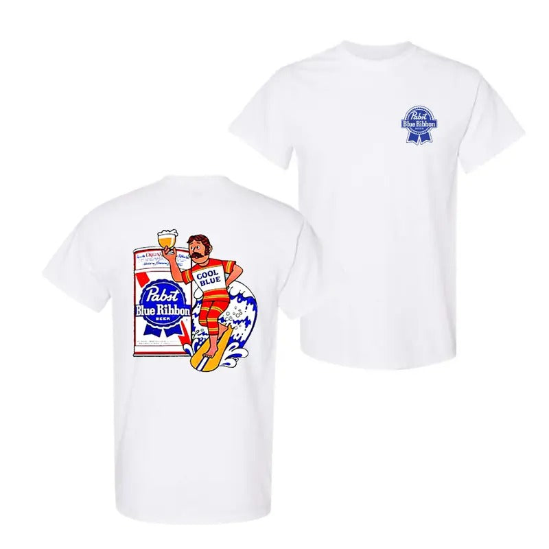 Pabst Blue Ribbonn Shirt, Retro Beer Shirt, Drinking PBR Shirt For Men Women