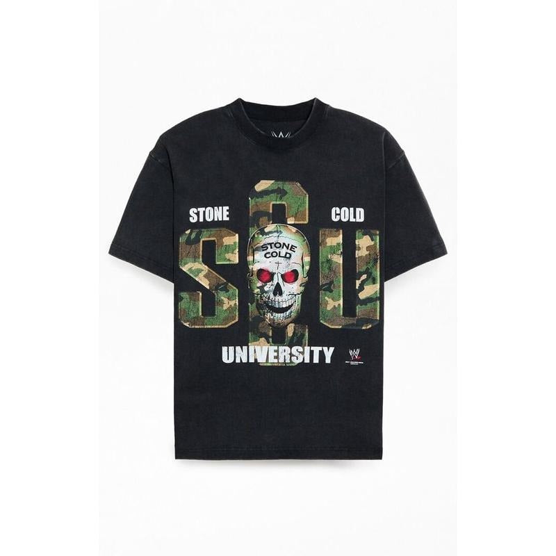 PacSun Men's WWE School Of Hard Knocks Stone Cold T-Shirt - Multicolor
