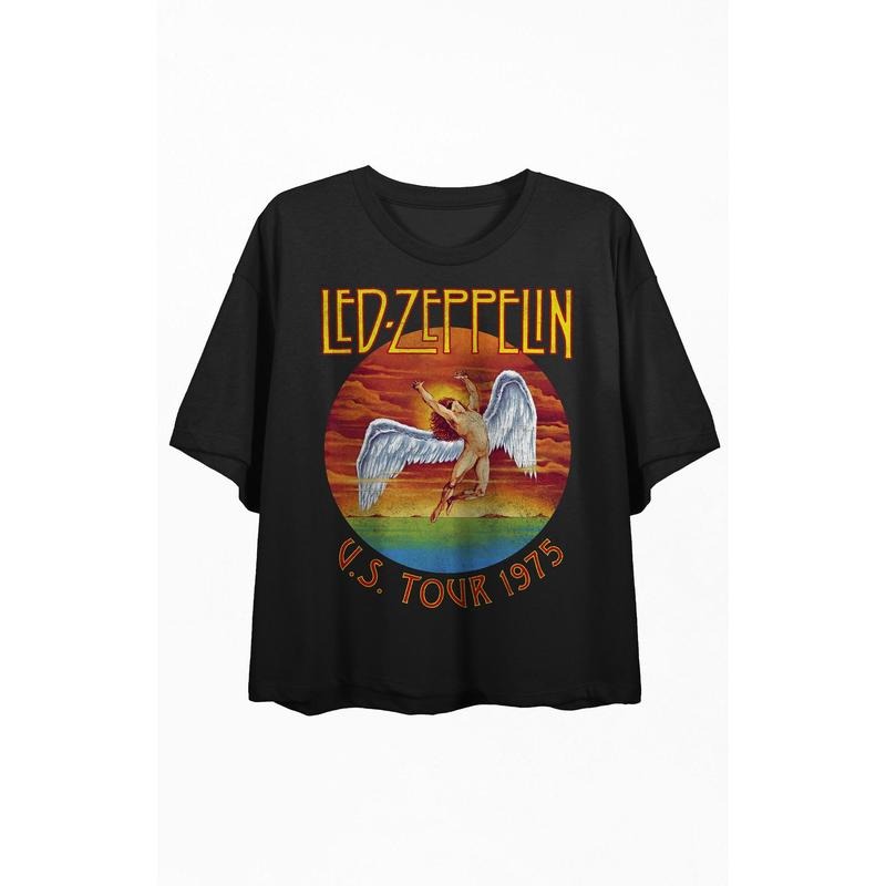 PacSun Women's Led Zeppelin US Tour 1975 Cropped T-Shirt