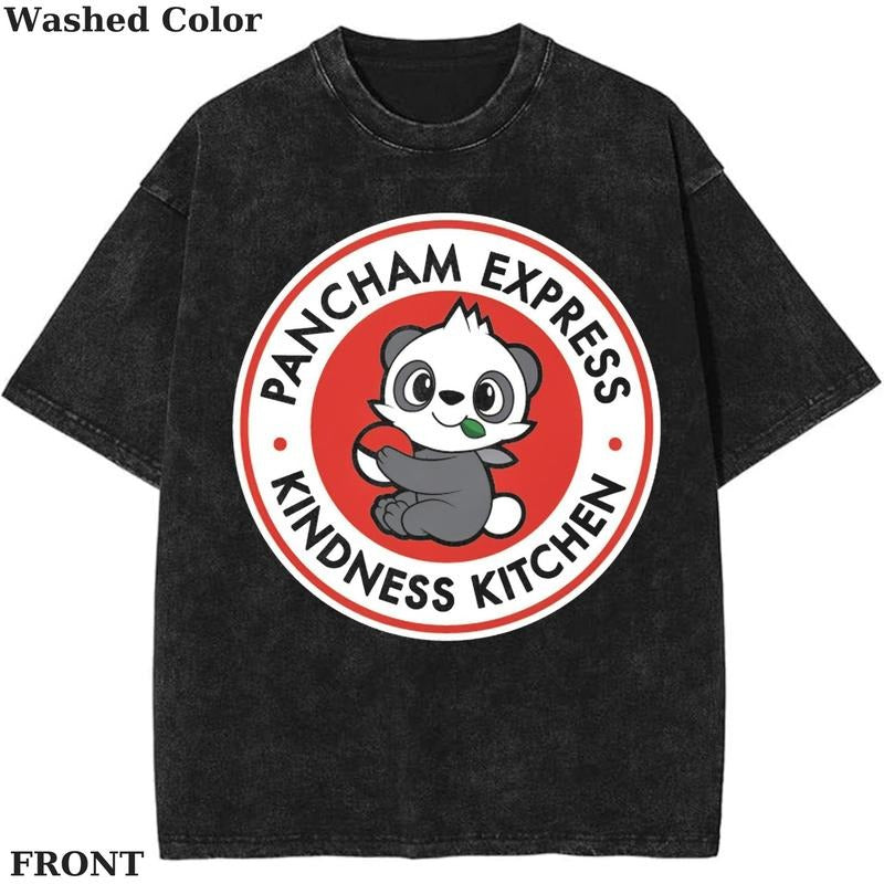 Pancham Express Graphic Tee, Pokemon T-Shirt, PKM Shirt, Anime Funny Shirt, Vintage Tee Streetwear Shortsleeve Printed Womenswear Top